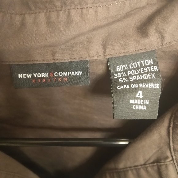 New York & Company Stretch Fitted Button Up Top - Picture 6 of 7